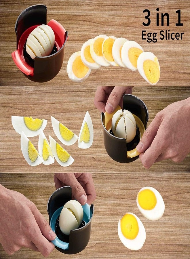 KRIVTEJ 3 in 1 Egg Slicer- Multipurpose Stainless Steel Wires Egg Slicer Cutter for Easy to Cut Hard-Boiled Eggs and Soft Fruit Cutting - Image 3